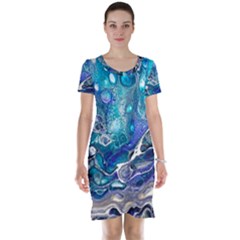 Paint Acrylic Paint Art Colorful Short Sleeve Nightdress