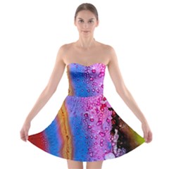 Art Abstract Background Color Strapless Bra Top Dress by Pakrebo