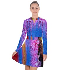 Art Abstract Background Color Long Sleeve Panel Dress