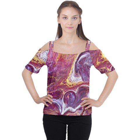 Paint Acrylic Paint Art Colorful Cutout Shoulder Tee by Pakrebo