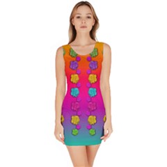 Roses In  Stunning Rainbows Bodycon Dress by pepitasart