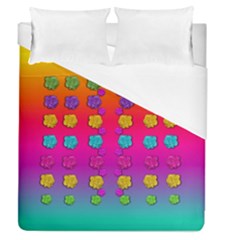 Roses In  Stunning Rainbows Duvet Cover (queen Size) by pepitasart