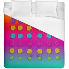 Roses In  Stunning Rainbows Duvet Cover (king Size) by pepitasart