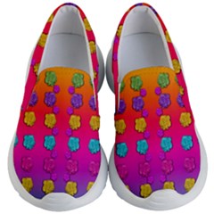 Roses In  Stunning Rainbows Kids  Lightweight Slip Ons by pepitasart