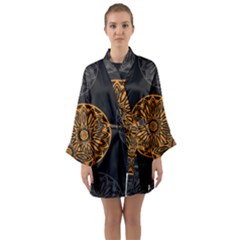 Background Design Pattern Tile Long Sleeve Kimono Robe