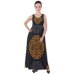 Background Design Pattern Tile Empire Waist Velour Maxi Dress