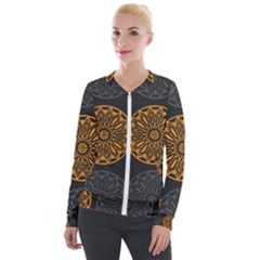 Background Design Pattern Tile Velour Zip Up Jacket