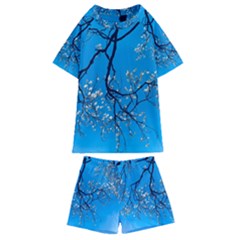 The Beauty Of Life- Cherry Blossom Tree Kids  Swim Tee And Shorts Set by WensdaiAmbrose