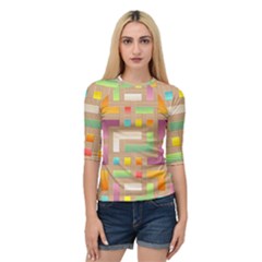 Abstract Background Colorful Quarter Sleeve Raglan Tee