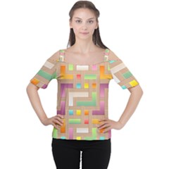 Abstract Background Colorful Cutout Shoulder Tee