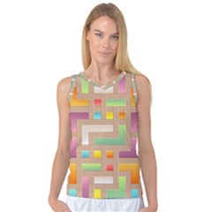 Abstract Background Colorful Women s Basketball Tank Top