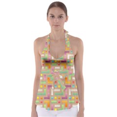 Abstract Background Colorful Babydoll Tankini Top