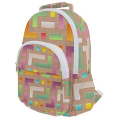 Abstract Background Colorful Rounded Multi Pocket Backpack