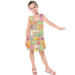 Abstract Background Colorful Kids  Sleeveless Dress