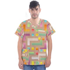 Abstract Background Colorful Men s V-neck Scrub Top