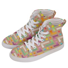 Abstract Background Colorful Men s Hi-top Skate Sneakers