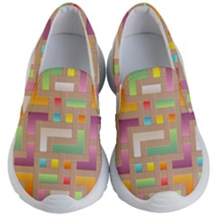 Abstract Background Colorful Kids  Lightweight Slip Ons