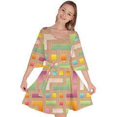 Abstract Background Colorful Velour Kimono Dress