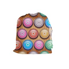 Background Colorful Abstract Brown Drawstring Pouch (large)