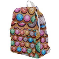 Background Colorful Abstract Brown Top Flap Backpack