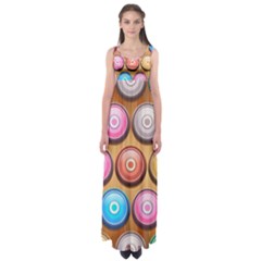 Background Colorful Abstract Brown Empire Waist Maxi Dress