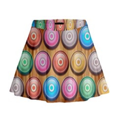 Background Colorful Abstract Brown Mini Flare Skirt