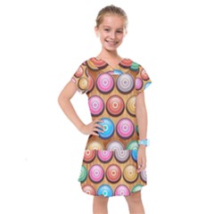 Background Colorful Abstract Brown Kids  Drop Waist Dress