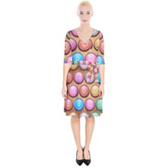 Background Colorful Abstract Brown Wrap Up Cocktail Dress