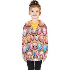 Background Colorful Abstract Brown Kids  Double Breasted Button Coat