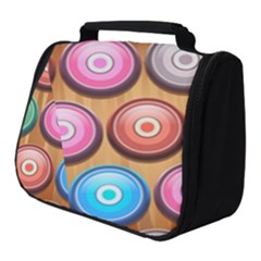 Background Colorful Abstract Brown Full Print Travel Pouch (small)