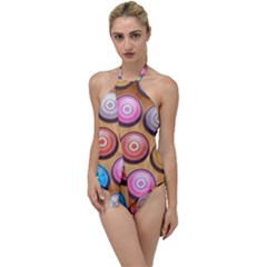 Background Colorful Abstract Brown Go With The Flow One Piece Swimsuit