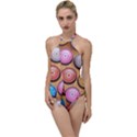 Background Colorful Abstract Brown Go with the Flow One Piece Swimsuit View1