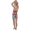 Background Colorful Abstract Brown Go with the Flow One Piece Swimsuit View2