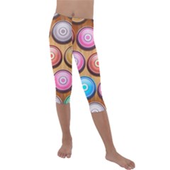 Background Colorful Abstract Brown Kids  Lightweight Velour Capri Leggings 