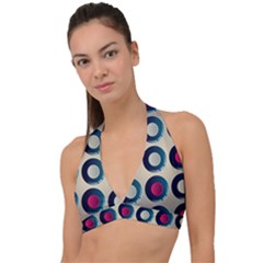 Background Colorful Abstract Halter Plunge Bikini Top