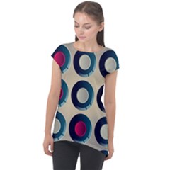 Background Colorful Abstract Cap Sleeve High Low Top