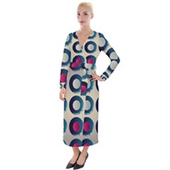 Background Colorful Abstract Velvet Maxi Wrap Dress