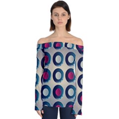 Background Colorful Abstract Off Shoulder Long Sleeve Top