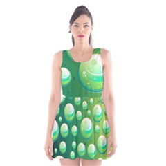 Background Colorful Abstract Circle Scoop Neck Skater Dress