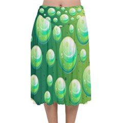 Background Colorful Abstract Circle Velvet Flared Midi Skirt