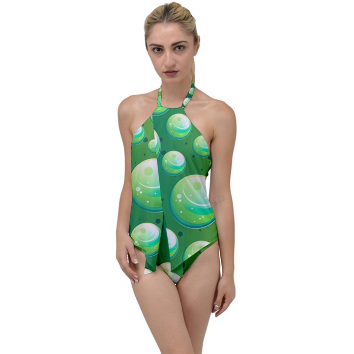 Background Colorful Abstract Circle Go with the Flow One Piece Swimsuit