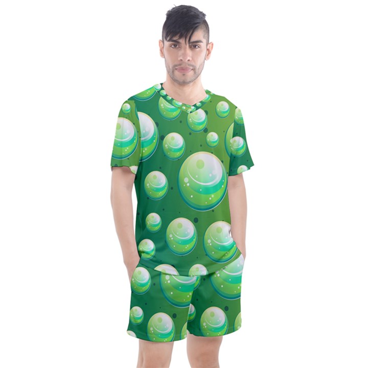 Background Colorful Abstract Circle Men s Mesh Tee and Shorts Set