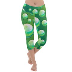 Background Colorful Abstract Circle Lightweight Velour Capri Yoga Leggings