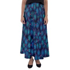 Background Abstract Textile Design Flared Maxi Skirt