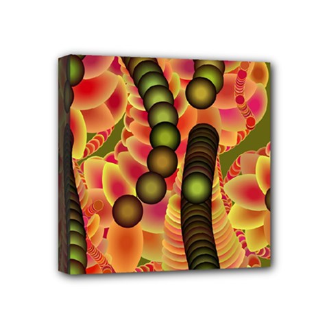 Abstract Background Digital Green Mini Canvas 4  X 4  (stretched)