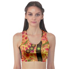 Abstract Background Digital Green Sports Bra