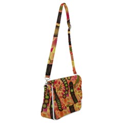 Abstract Background Digital Green Shoulder Bag With Back Zipper