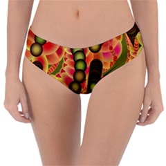 Abstract Background Digital Green Reversible Classic Bikini Bottoms