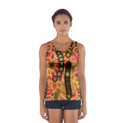 Abstract Background Digital Green Sport Tank Top 