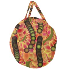 Abstract Background Digital Green Giant Round Zipper Tote